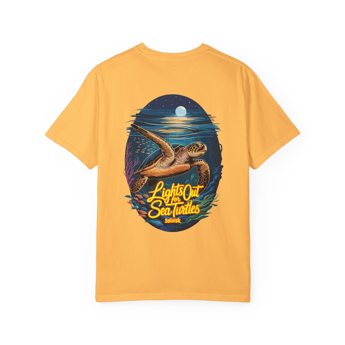 Lights Out for Sea Turtles Conservation T-Shirt – Comfort Colors Unisex Tee from the SoliVisk Coastal Collection