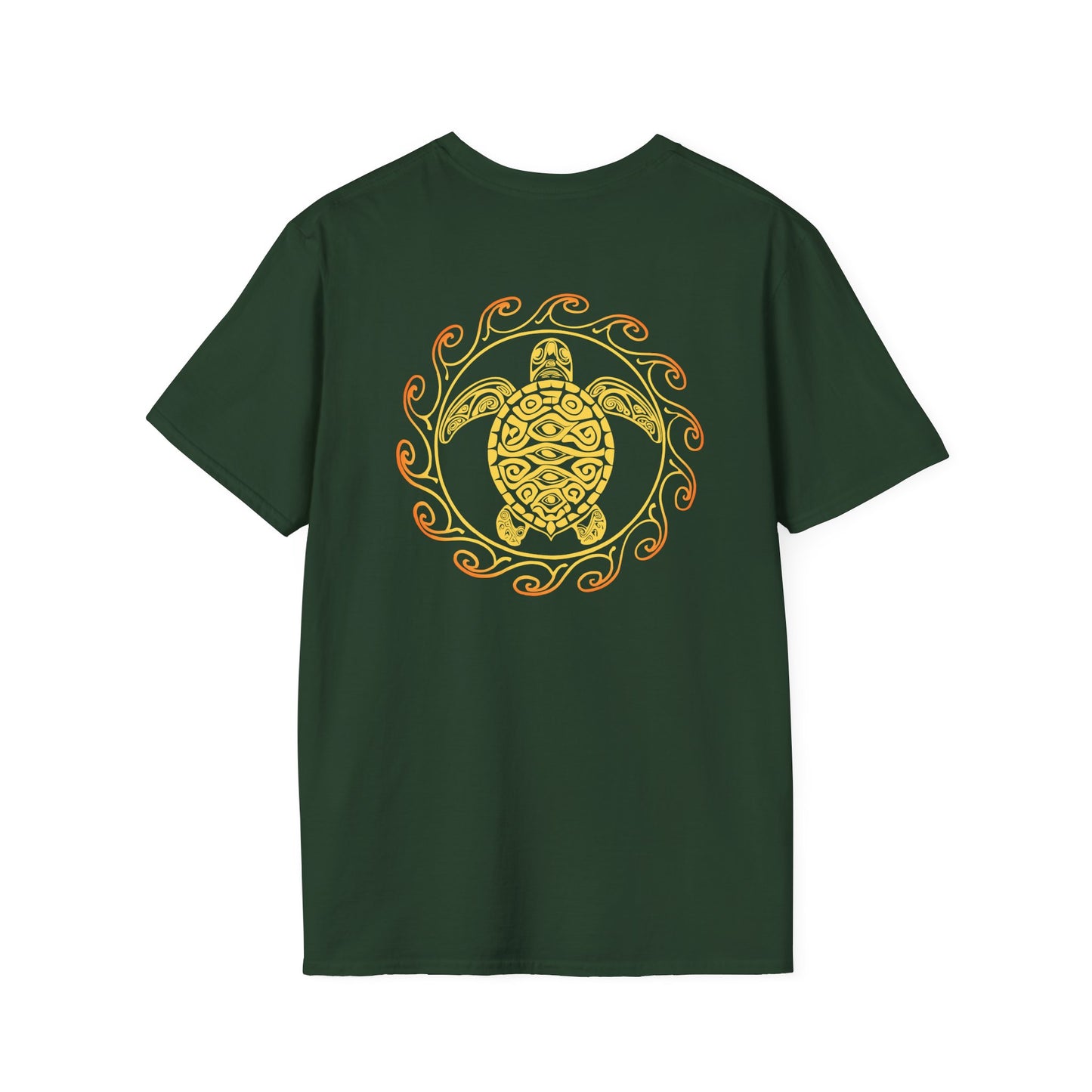 SoliVisk Coastal Collection – Māori Sun Burst Yellow Sea Turtle Unisex Graphic Tee Shirt