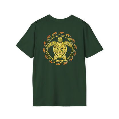 SoliVisk Coastal Collection – Māori Sun Burst Yellow Sea Turtle Unisex Graphic Tee Shirt