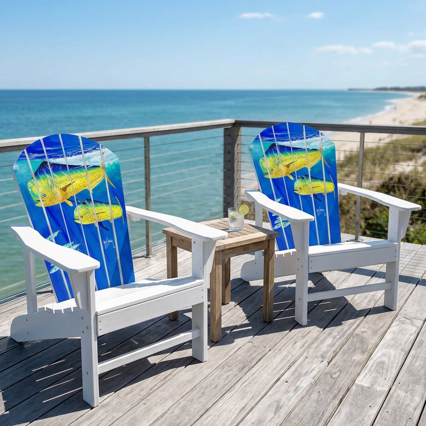 Guy Harvey 2 Bulls Adirondack Chair – Outdoor HDPE Patio Chair