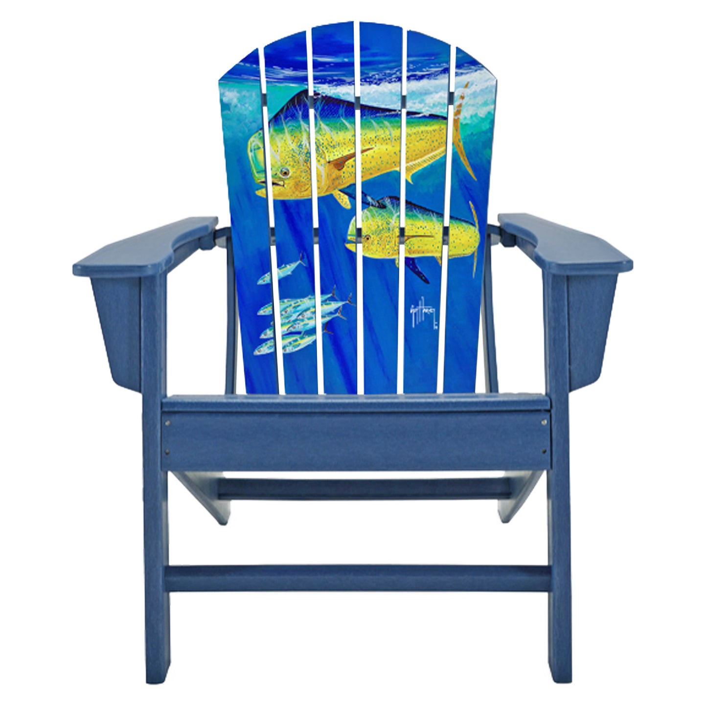 Guy Harvey 2 Bulls Adirondack Chair – Outdoor HDPE Patio Chair