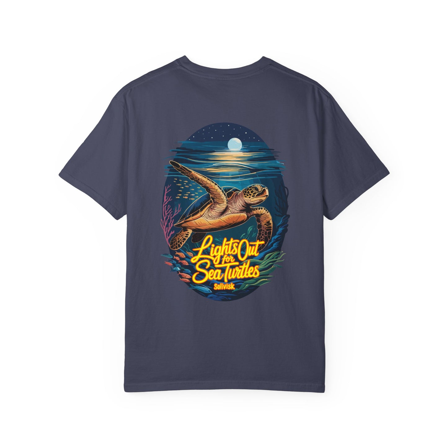 Lights Out for Sea Turtles Conservation T-Shirt – Comfort Colors Unisex Tee from the SoliVisk Coastal Collection