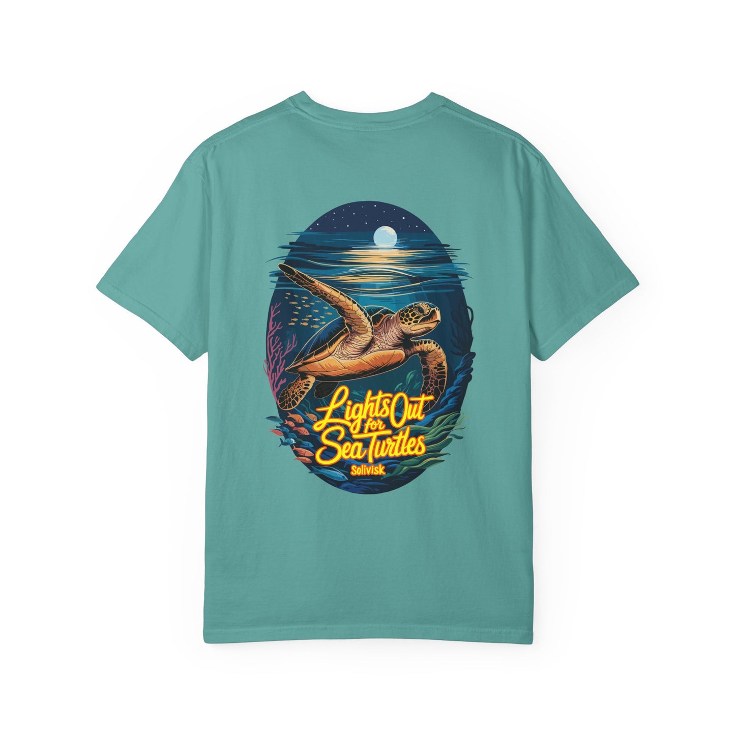 Lights Out for Sea Turtles Conservation T-Shirt – Comfort Colors Unisex Tee from the SoliVisk Coastal Collection