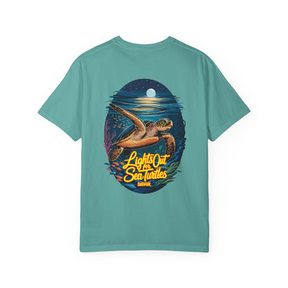 Lights Out for Sea Turtles Conservation T-Shirt – Comfort Colors Unisex Tee from the SoliVisk Coastal Collection