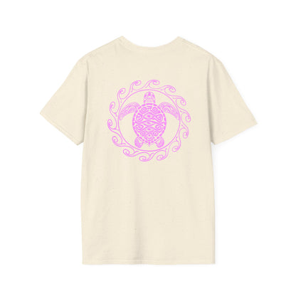 SoliVisk Coastal Collection – Māori Pink Sea Turtle Unisex Graphic Tee Shirt