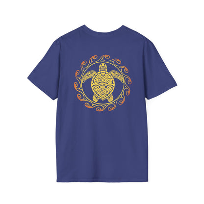 SoliVisk Coastal Collection – Māori Sun Burst Yellow Sea Turtle Unisex Graphic Tee Shirt