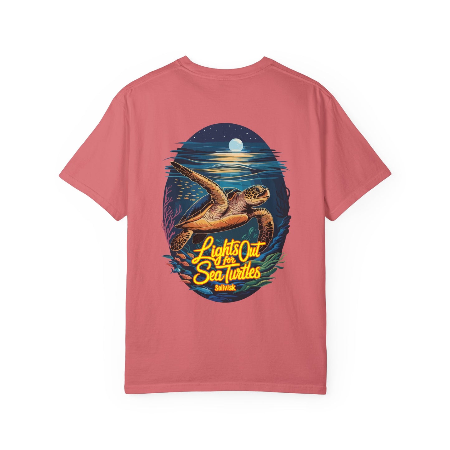Lights Out for Sea Turtles Conservation T-Shirt – Comfort Colors Unisex Tee from the SoliVisk Coastal Collection