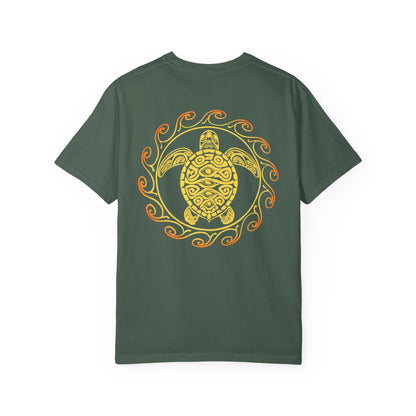 SoliVisk Māori Sun Burst Yellow Sea Turtle Unisex Tee Shirt