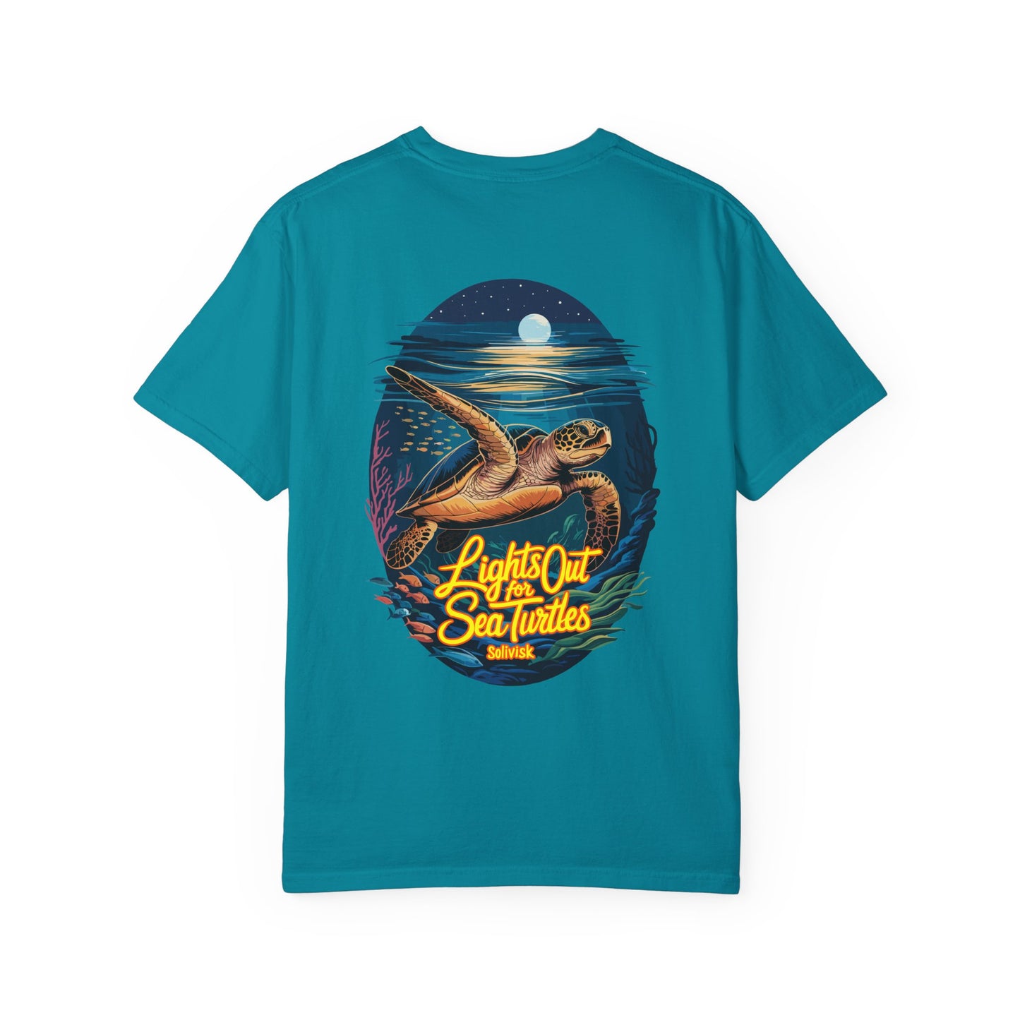 Lights Out for Sea Turtles Conservation T-Shirt – Comfort Colors Unisex Tee from the SoliVisk Coastal Collection