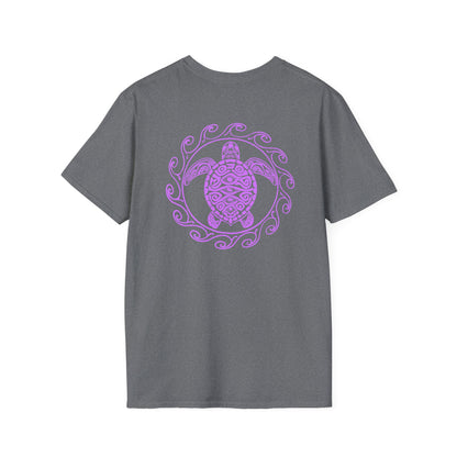 SoliVisk Coastal Collection – Māori Purple Sea Turtle Unisex Graphic Tee Shirt
