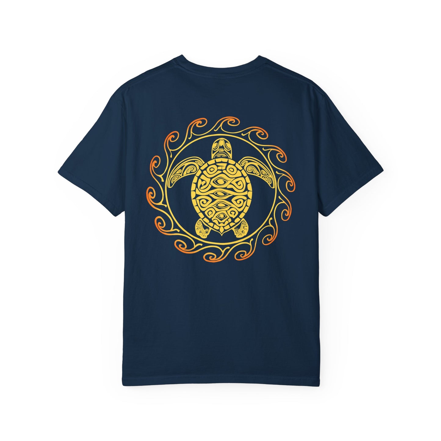 SoliVisk Māori Sun Burst Yellow Sea Turtle Unisex Tee Shirt