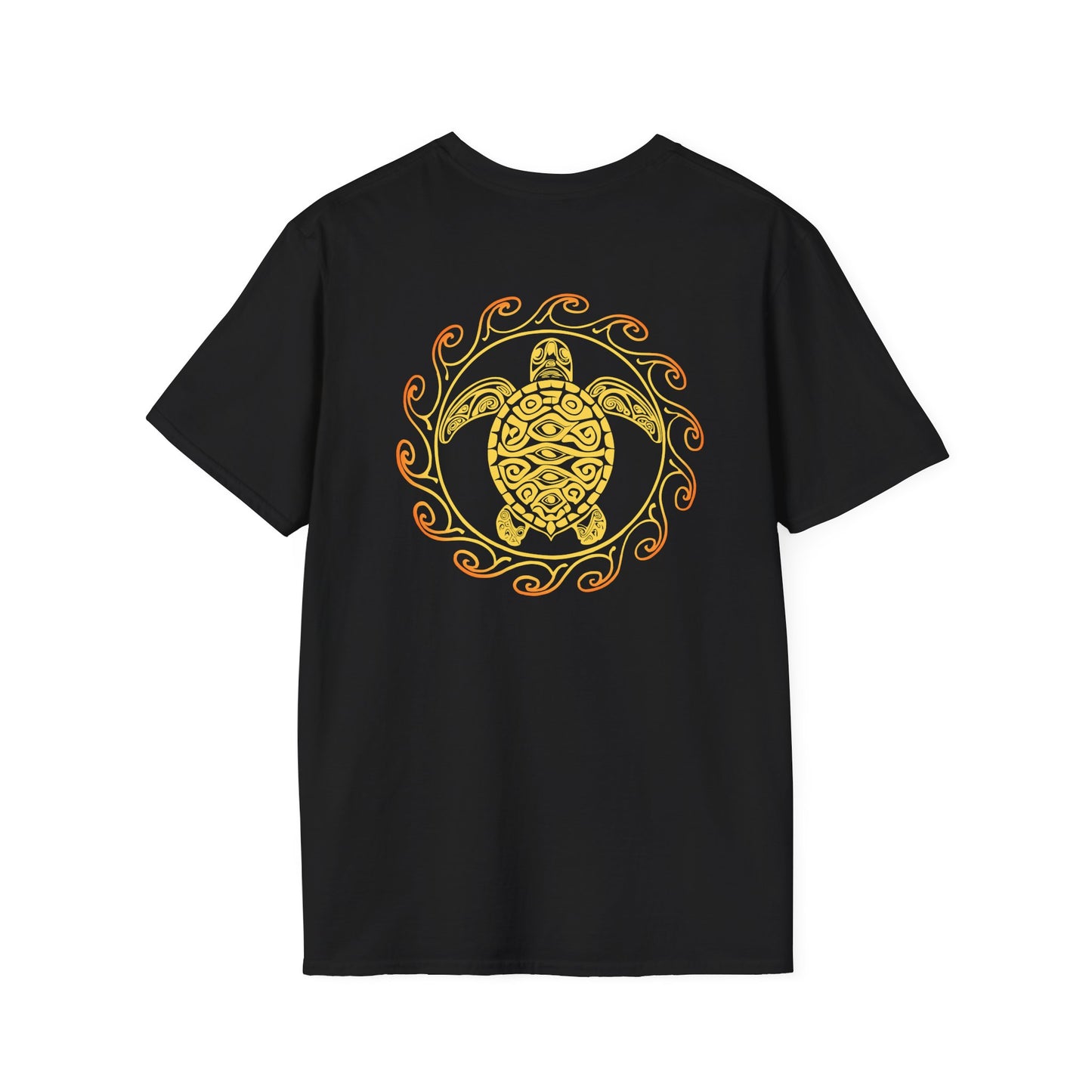 SoliVisk Coastal Collection – Māori Sun Burst Yellow Sea Turtle Unisex Graphic Tee Shirt
