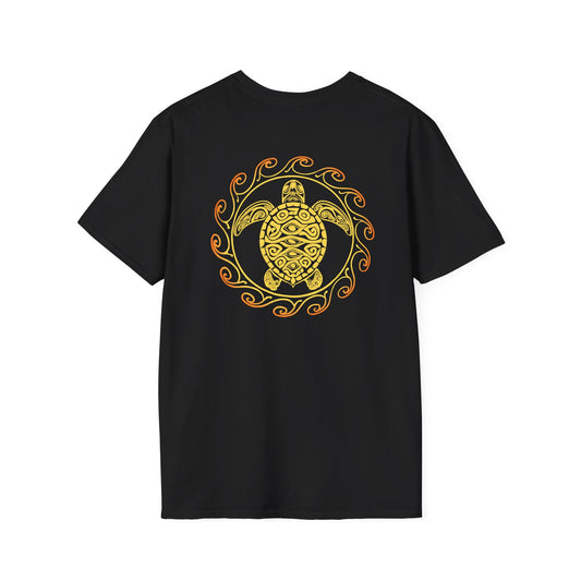 SoliVisk Coastal Collection – Māori Sun Burst Yellow Sea Turtle Unisex Graphic Tee Shirt