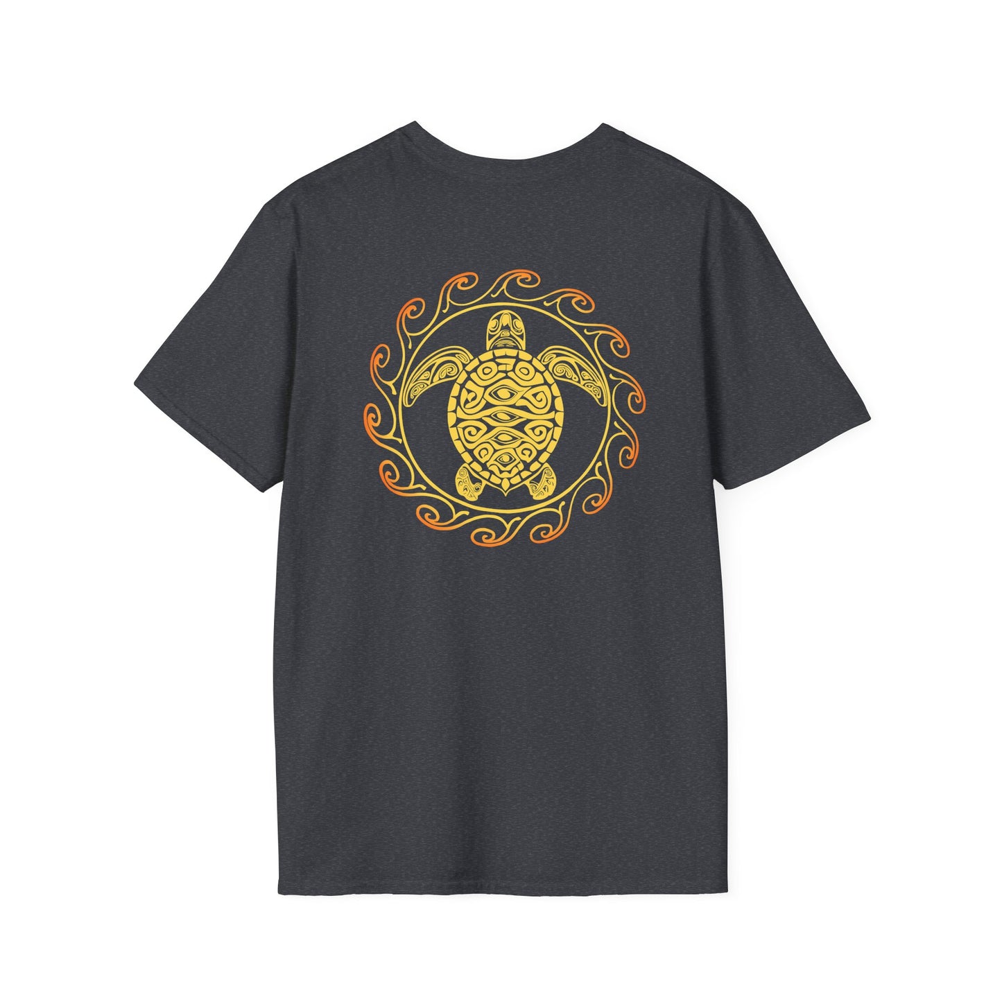 SoliVisk Coastal Collection – Māori Sun Burst Yellow Sea Turtle Unisex Graphic Tee Shirt