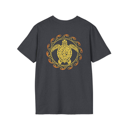 SoliVisk Coastal Collection – Māori Sun Burst Yellow Sea Turtle Unisex Graphic Tee Shirt
