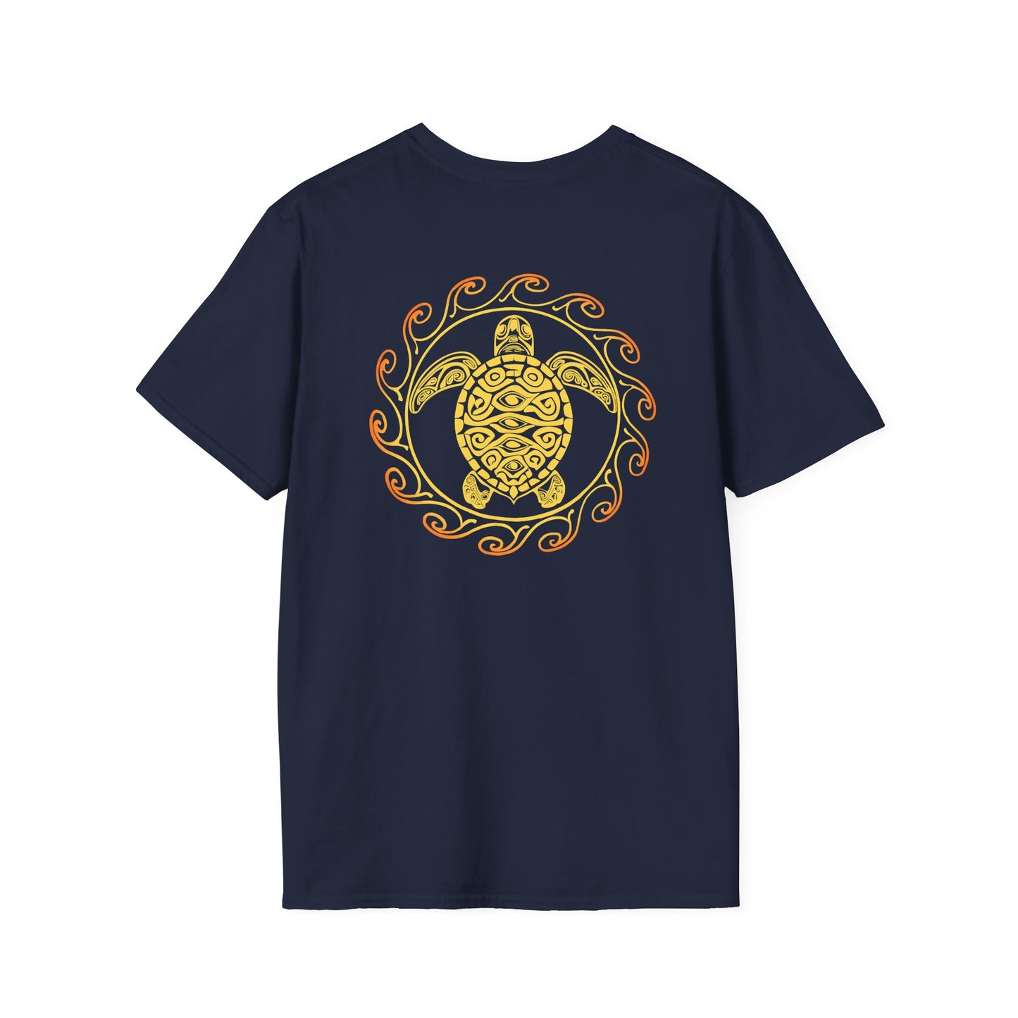 SoliVisk Coastal Collection – Māori Sun Burst Yellow Sea Turtle Unisex Graphic Tee Shirt
