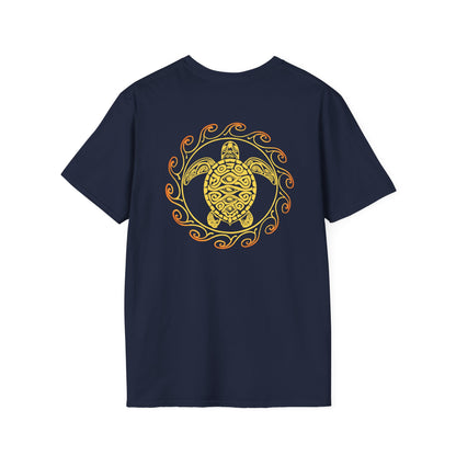 SoliVisk Coastal Collection – Māori Sun Burst Yellow Sea Turtle Unisex Graphic Tee Shirt