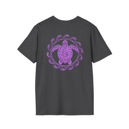 SoliVisk Coastal Collection – Māori Purple Sea Turtle Unisex Graphic Tee Shirt