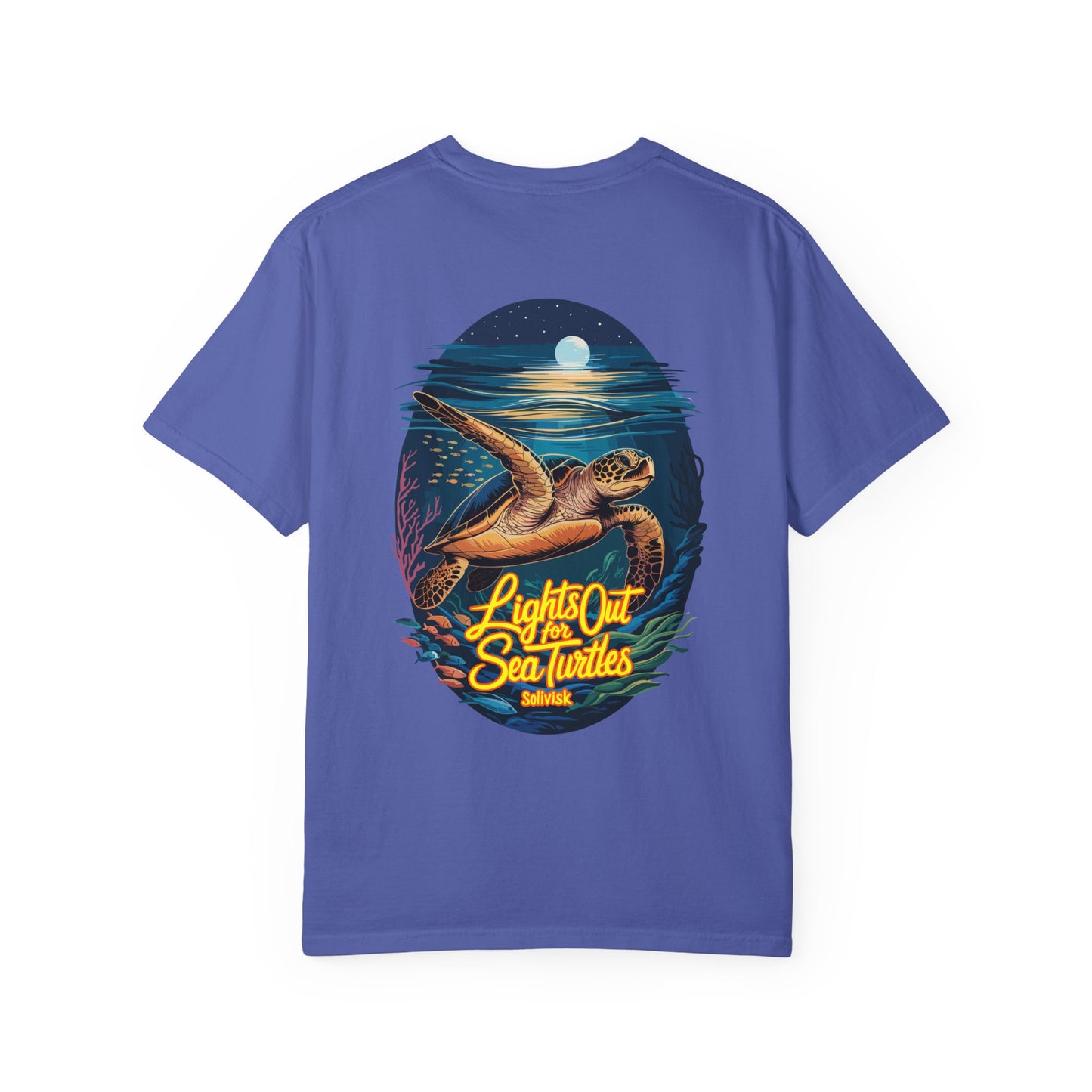 Lights Out for Sea Turtles Conservation T-Shirt – Comfort Colors Unisex Tee from the SoliVisk Coastal Collection
