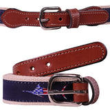 Red, White and Blue American Flag Blue Marlin Mens Belt