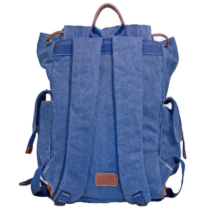Men’s Blue Canvas Laptop School Backpack  15” Computer Bag