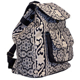 Glittering White Geometric Boho Canvas Backpack