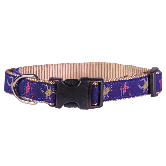 Guy Harvey Blue Crab Dog Collar - Stylish & Durable Pet Accessory for Ocean Lovers