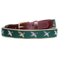 Solivisk Men's Ducks in Flight Leather Tab Ribbon Belt