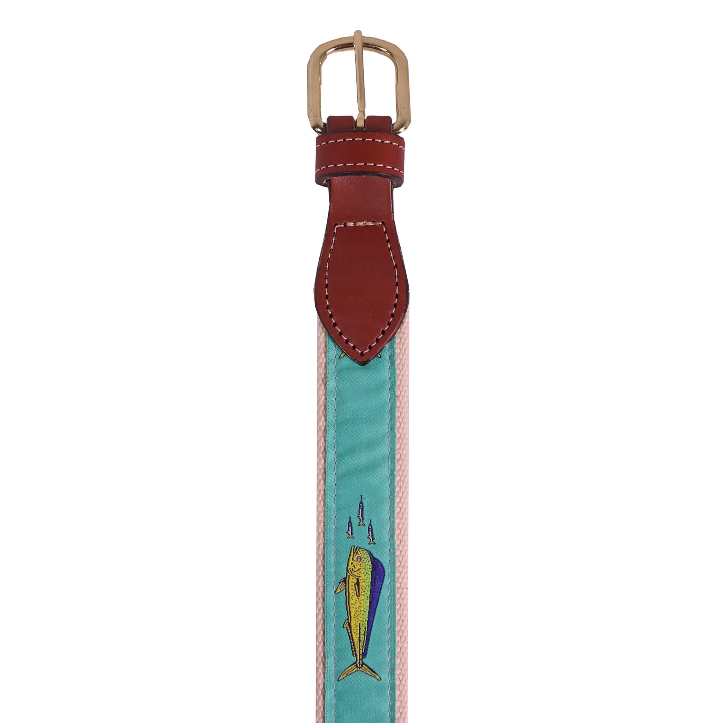 SoliVisk Dolphin Ballyhoo and Bait Mens Leather Tab Belt