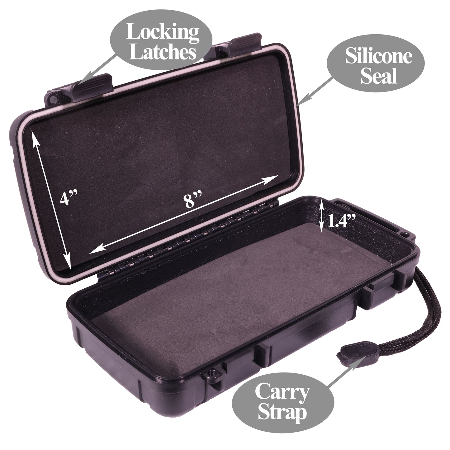 Guy Harvey Small Waterproof Dry Storage Box with Wrist Strap for Cigars or Electronics