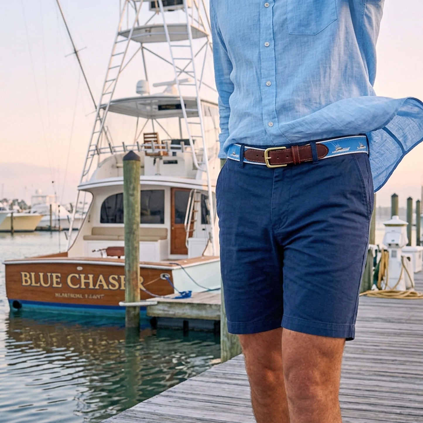 Solivisk Men’s Saltwater Sport Fishing Boat Nautical Leather Tab Canvas Belt – USA Made