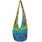 Sun Moon and Stars Celestial Fire Hippie Crossbody Barrel with Toggle Closure
