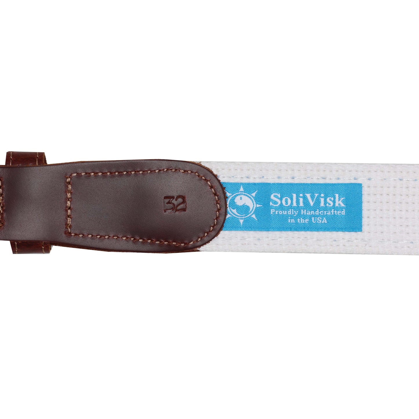 Solivisk Men’s Saltwater Sport Fishing Boat Nautical Leather Tab Canvas Belt – USA Made