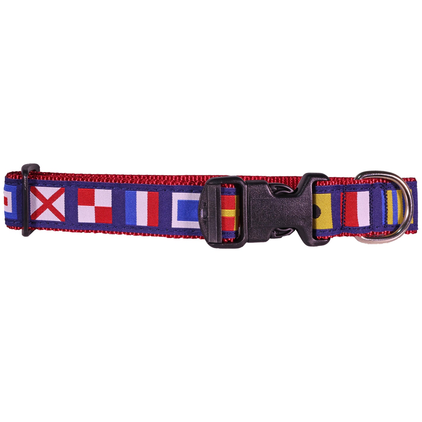 A to Z Nautical Flags Navy Dog Collars