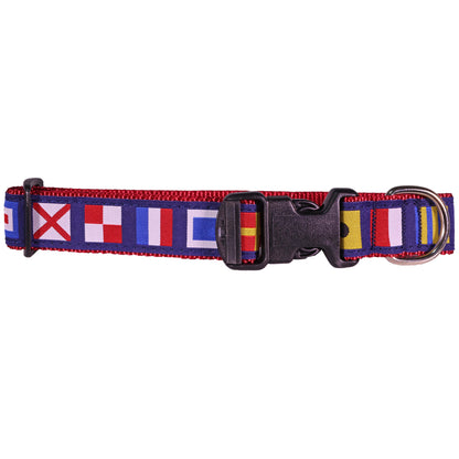 A to Z Nautical Flags Navy Dog Collars