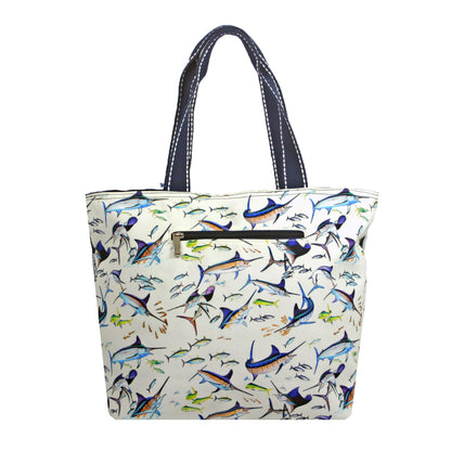 Guy Harvey Marlin Brunch Canvas Beach Tote Bag