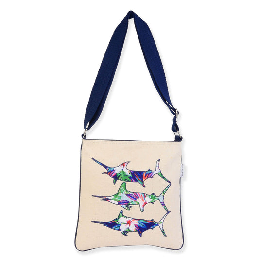 Guy Harvey Wild Flower Marlin Medium Crossbody Shoulder Bag