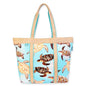 Guy Harvey Turtle with Palm Leaves Large Shoulder Tote Bag