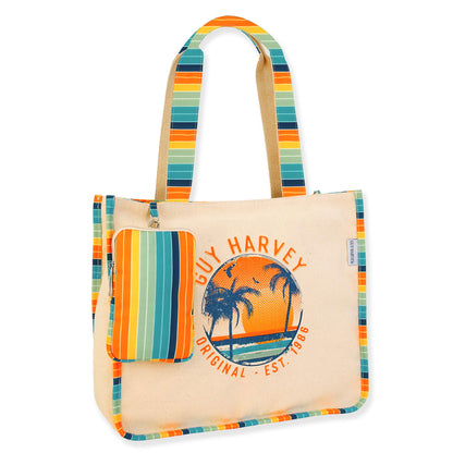 Guy Harvey Rowan Retro Sunset Shoulder Tote Bag