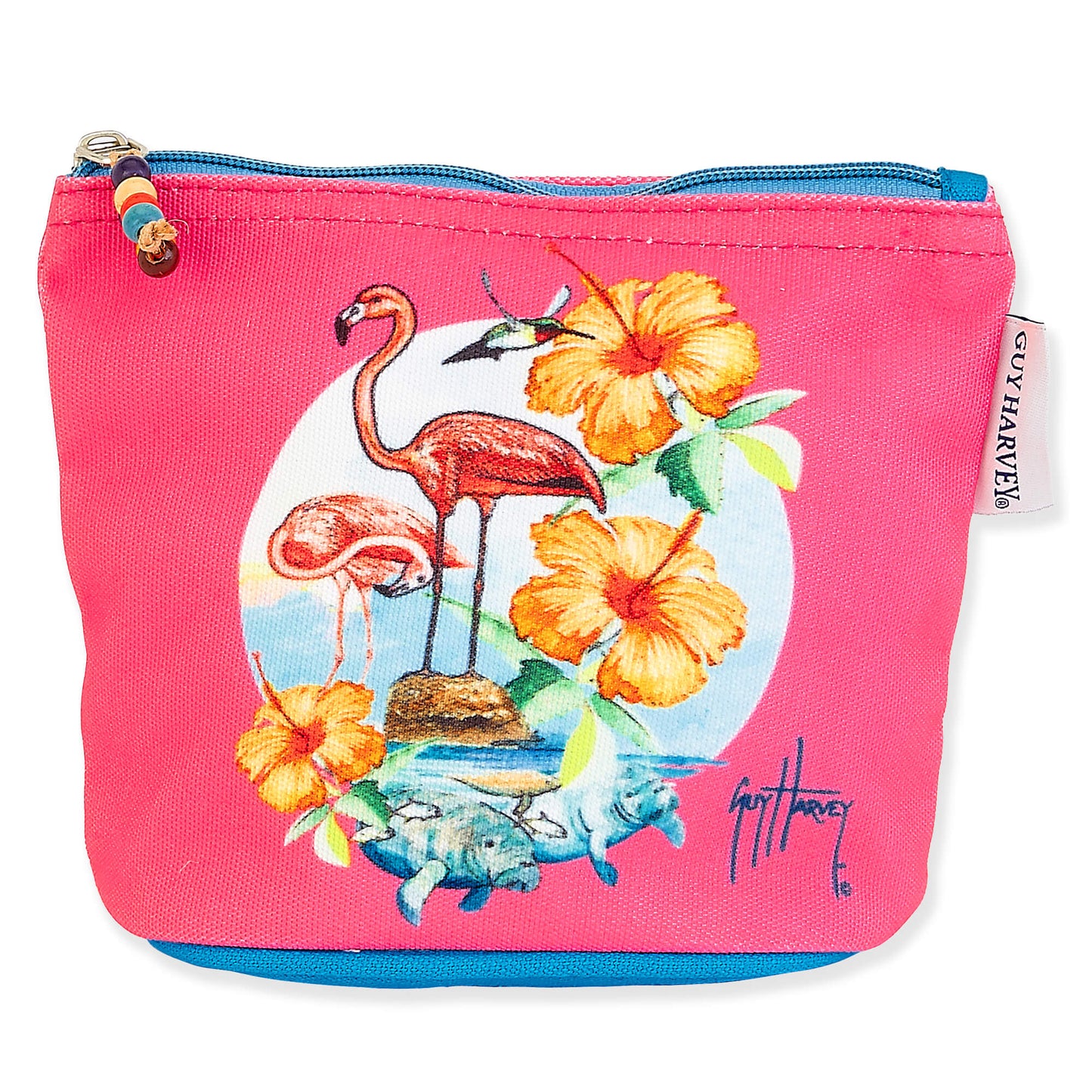 Tropical Treasures by Guy Harvey Makeup & Travel Bag with Ocean Inspired Prints