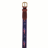 Guy Harvey Men’s Patriotic USA Marlin Leather Ribbon Belt