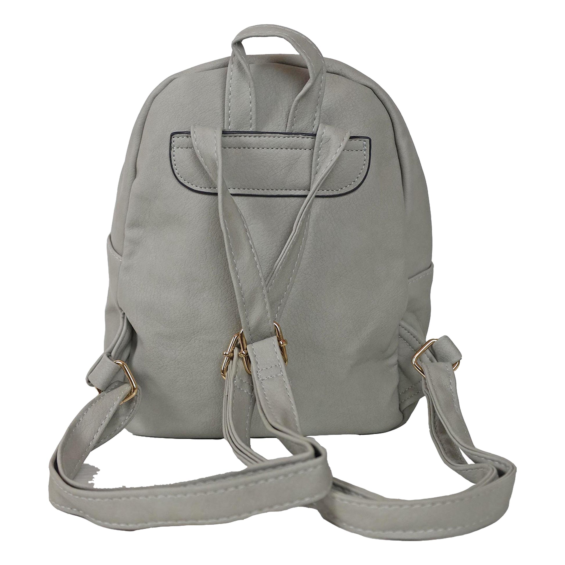 Faux Leather Mini Backpack Purse for Women in Brown or Gray – SoliVisk