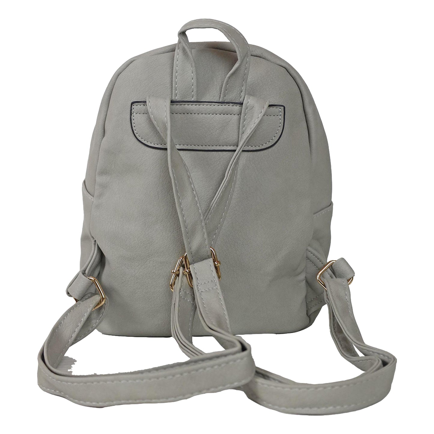 Faux Leather Mini Backpack Purse for Women in Brown or Gray
