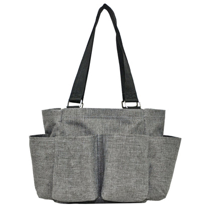 Women’s Gray Utility Tote with 4 Pockets  Perfect Small Bag for Work, and Travel
