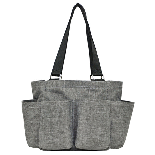 Women’s Gray Utility Tote with 4 Pockets  Perfect Small Bag for Work, and Travel