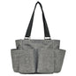 Women’s Gray Utility Tote with 4 Pockets  Perfect Small Bag for Work, and Travel