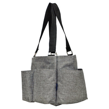 Women’s Gray Utility Tote with 4 Pockets  Perfect Small Bag for Work, and Travel