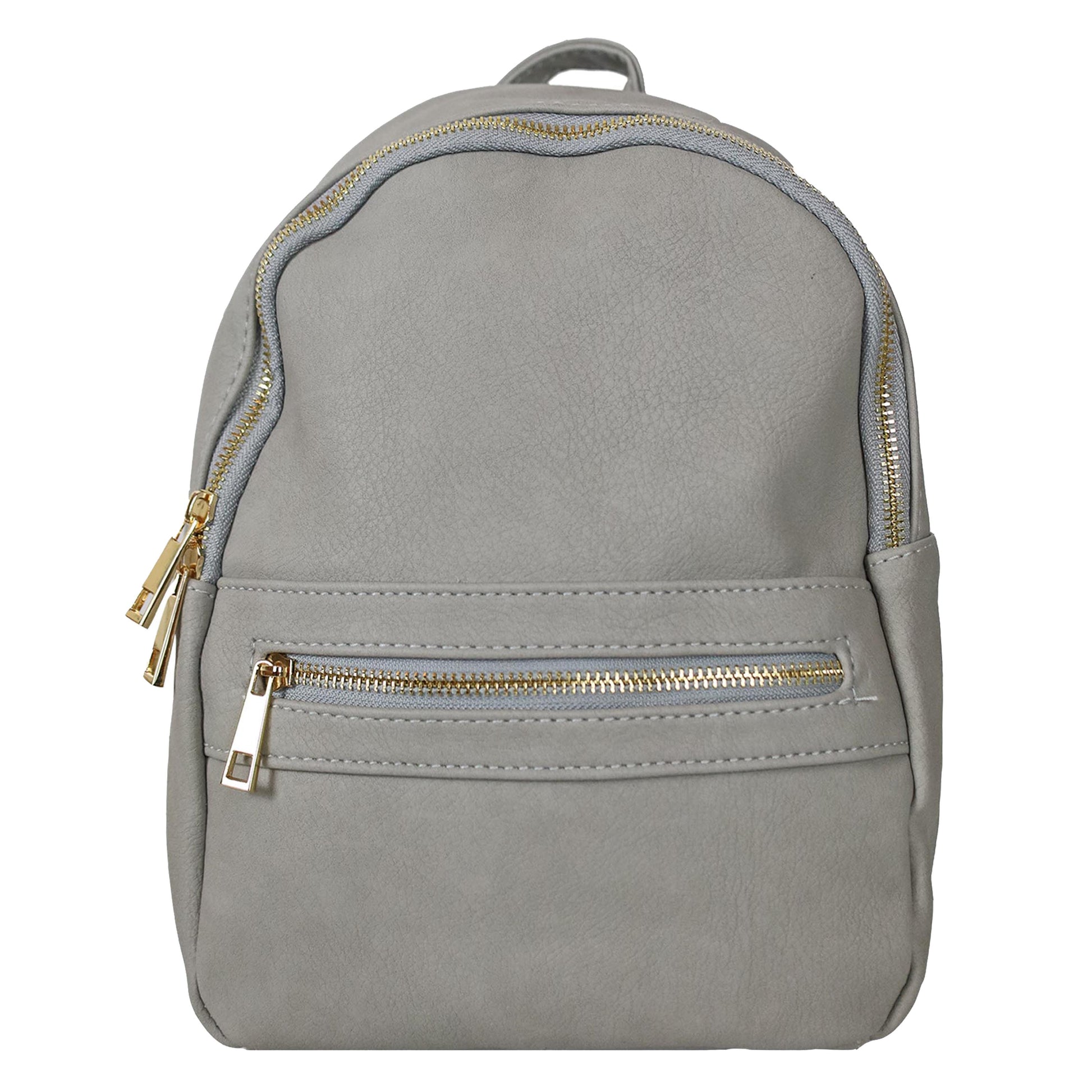 Faux Leather Mini Backpack Purse for Women in Brown or Gray – SoliVisk