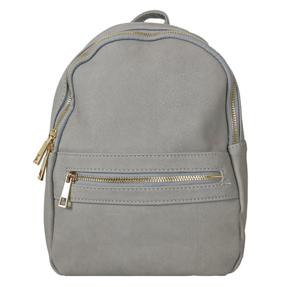 Faux Leather Mini Backpack Purse for Women in Brown or Gray