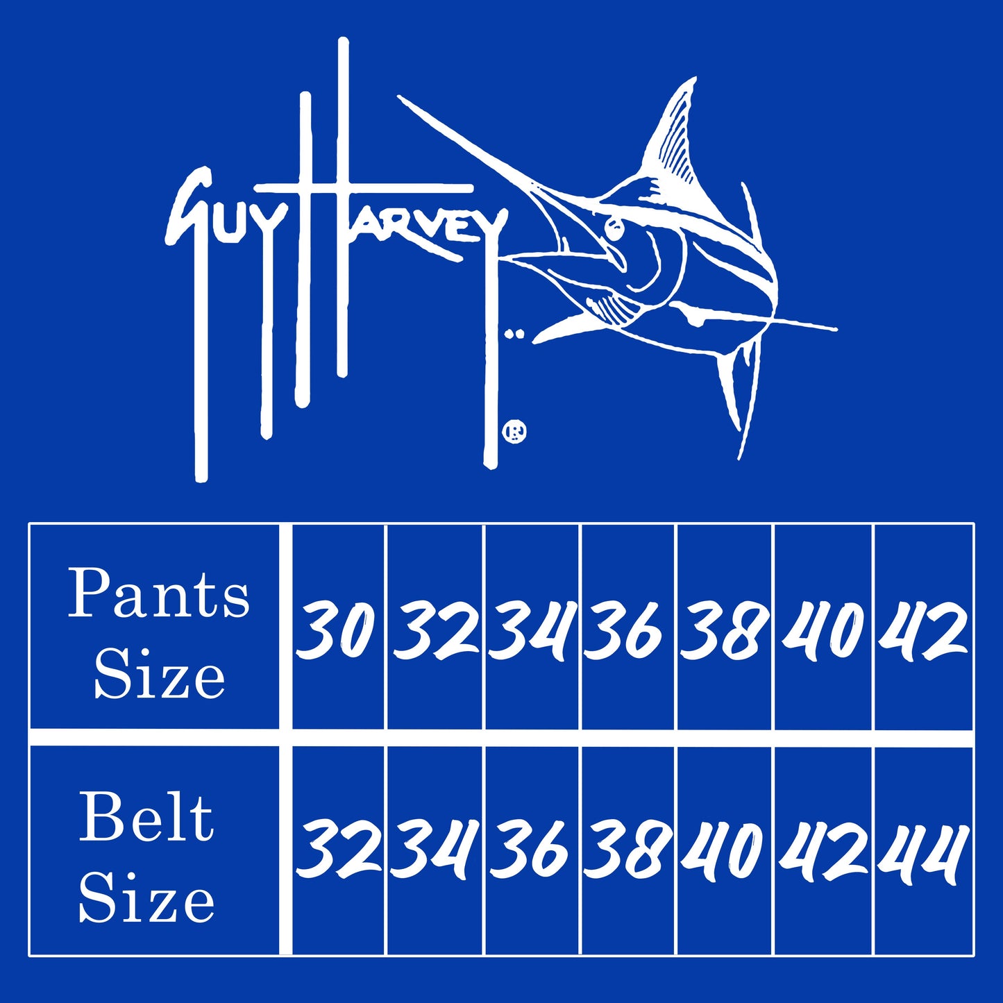 Guy Harvey Mako on Blue Mens Leather Tab Belt